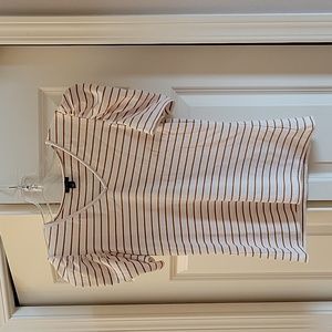 Ann Taylor Small Knit White/Hold Stripe Top Like New